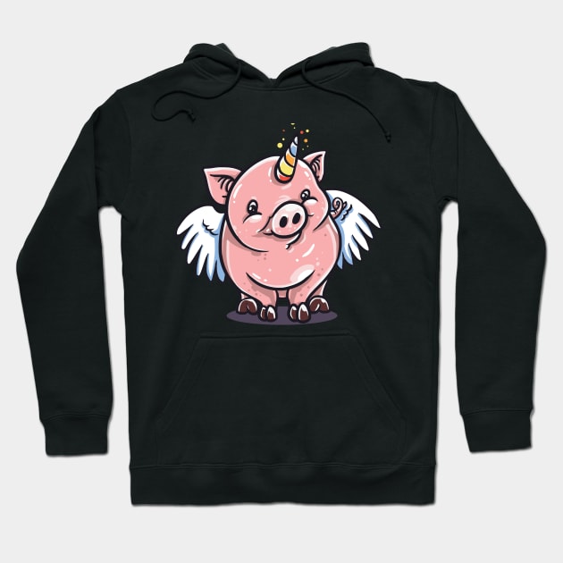 Funny pig unicorn tshirt  - gift for men women kids Hoodie by Pummli